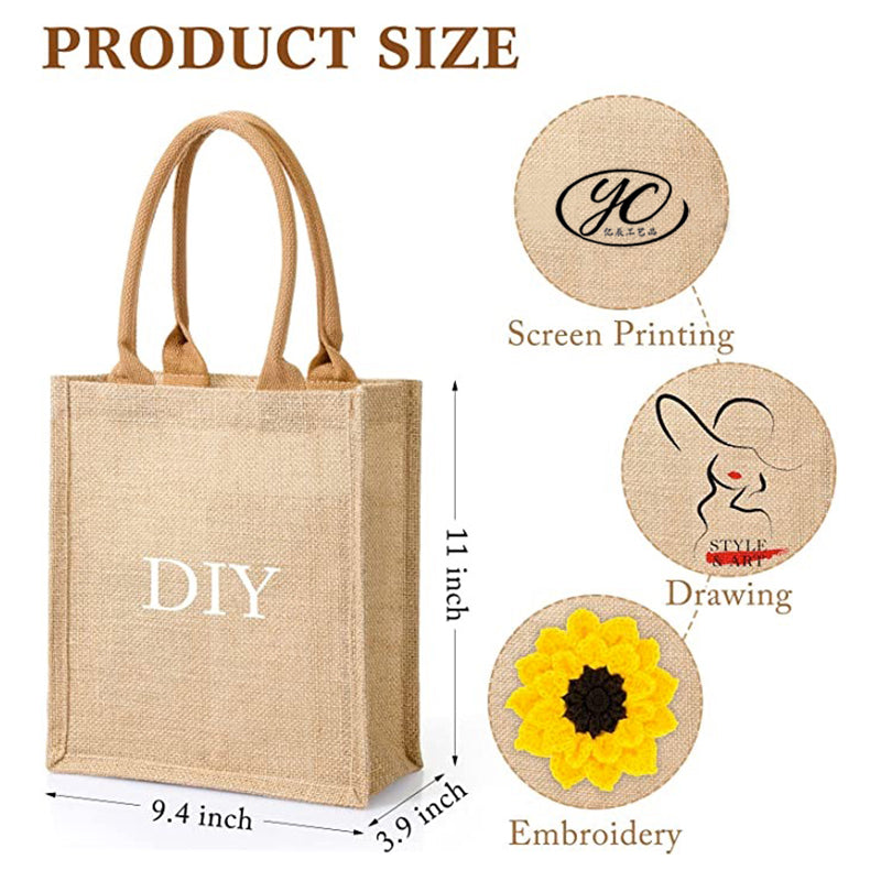 reusable jute shopping bags