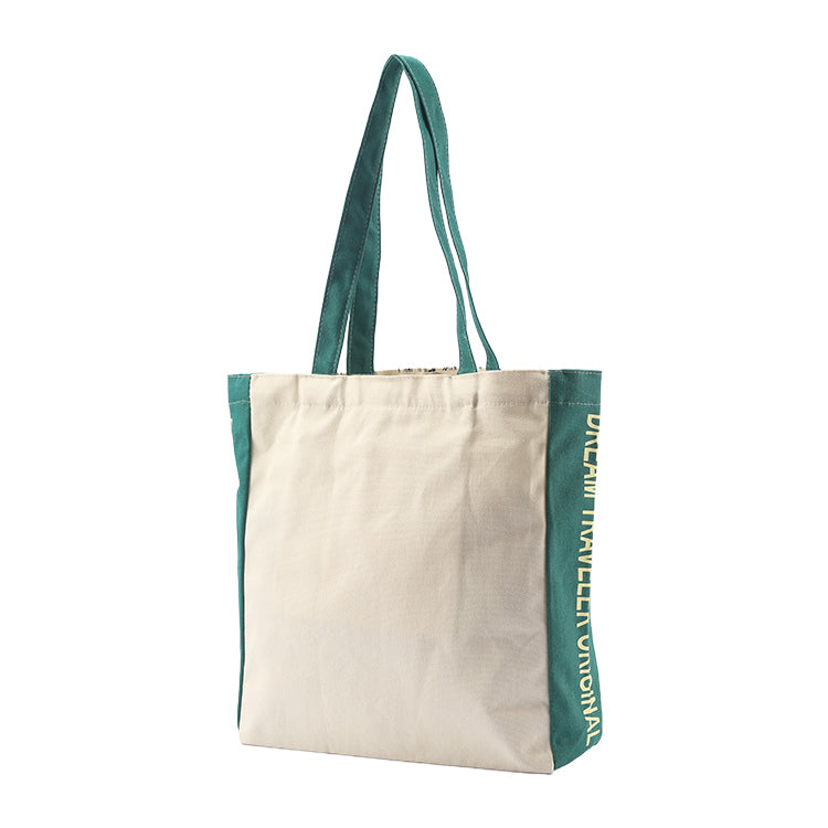 cotton tote bag with zipper
