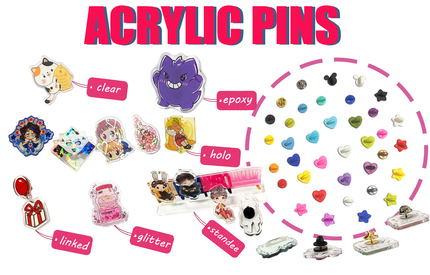 acrylic pins