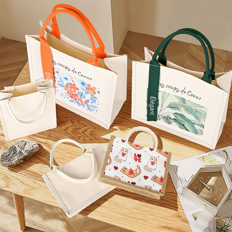 canvas pink tote bag